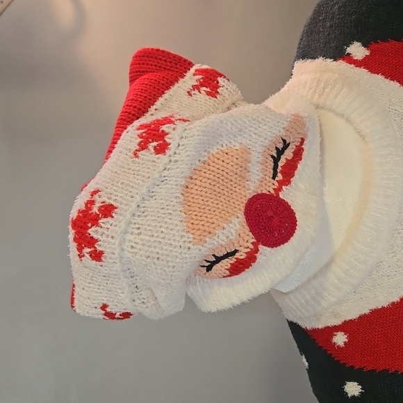 Merry Christmas by Poof Naughty Santa Christmas Sweater and Hat Set - Size M - Picture 4 of 12